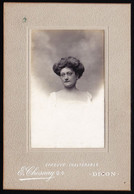VIEILLE GRANDE PHOTO MONTEE - DAME RICHE - COIFFURE - PHOTO CHESNAY à DIJON - Anciennes (Av. 1900)