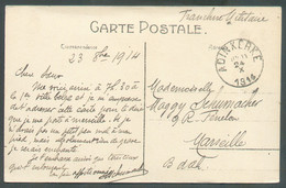 C.P. (Vue De La Gare) En S.M. (d'un Militaire Français Par La Poste Civile) De ADINKERKE 24-X-1914 Vers Marseille. Texte - Not Occupied Zone