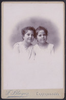 VIEILLE GRANDE PHOTO MONTEE - 2 X TRES JOLIE FILLETTE - LITTLE GIRL - PHOTO BLAYES CARCASSONNE - Antiche (ante 1900)