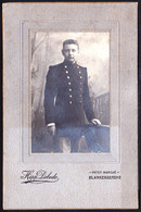 VIEILLE GRANDE PHOTO MONTEE - SOLDAT ARMEE BELGE - PHOTO DEBODE - BLANKENBERGE - Old (before 1900)