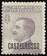 ITALY ITALIA CASTELROSSO 1928 50 CENT. (Sass.7) NUOVO LINGUELLATO OFFERTA! - Castelrosso