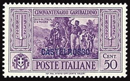 ITALY ITALIA CASTELROSSO 1932 GARIBALDI 50 CENT. (Sass. 34) NUOVO MNH ** OFFERTA! - Castelrosso