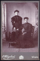 GRANDE PHOTO MONTEE  - 2 JEUNES DAMES - MODE - SUPER !! Photographe WAEGEBAERT WAEREGHEM - Ancianas (antes De 1900)
