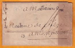 1758 - Marque Postale De Toulouse  Sur Lettre Pliée Avec Correspondance De 3 Pages Vers Montpellier - Taxe 4 Sols - 1701-1800: Précurseurs XVIII
