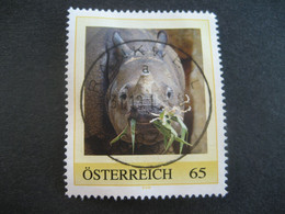 Österreich Pers.BM- Nashorn Gebraucht Mit Stempel Rankweil - Personalisierte Briefmarken