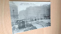 CPA -  PARIS - Crue De La SEINE - JANVIER 1910.. Gare St Lazare Cour Du Hâvre - De Overstroming Van 1910