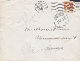 Denmark Perfin Perforé Lochung (G20) 'G.K.' Gentofte Kommune, CHARLOTTENLUND 1932 Cover Brief GJENTOFTE (Arr.) RETUR - Plaatfouten En Curiosa