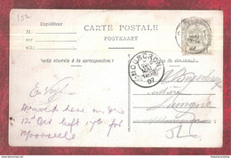 MOUSCRON 1907 RECEIVING POSTMARK LIGHT DADIZEELE POSTMARK On Dadizeele Autel De La Statue Miraculeuse - Moorslede