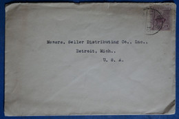 Z18   JAPON   BELLE LETTRE  RARE  1917     POUR  DETROIT USA  + AFFRANCH.INTERESSANT - Lettres & Documents