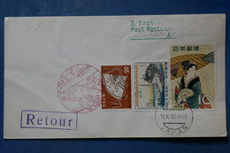 Z18   JAPON   BELLE LETTRE    1960 PAR AVION   TOKYO  POUR STOCHKOLM SUEDE   + CACHET ROUGE+ AFFRANCH. PLAISANT - Storia Postale