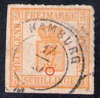 HAMBURG 17/10 Auf 3 Shilling Gelborange - Schwerin Nr. 7 I - Mecklenburg-Schwerin