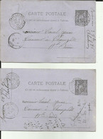 52 - Haute Marne -Prauthoy - 2 Cartes -( Entiers  Postaux ) - Envoyées Par Rabiet   - Cuir-Cordonnier - 1886 - - Prauthoy