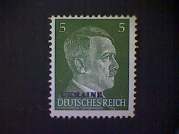 Russia, Scott #N44, Mint (*), 1941, Hitler Overprint Ukraine, 5pf, Deep Yellow Green - 1941-43 Bezetting: Duitsland