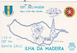 Postal  De Radio -amador-ESTAÇÃO SELVAGEM-MADEIRA - Radio