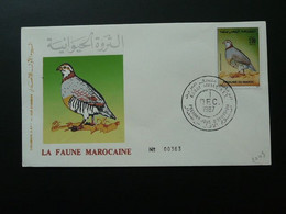 FDC Perdrix Partridge Maroc 1987 Ref 60468 - Perdiz Pardilla & Colín