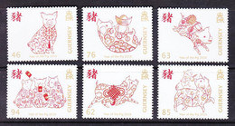 EX-PR-21-08 GUERNSEY. YEAR OF PIG. 2019. MICHEL 1711-1716 = 12.0 EURO. MNH**. STARTING PRICE APPROXIMATELY FACE VALUE. - Chinese New Year