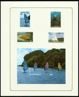 ST.VINCENT 1988 Tourism CROMALIN PROOFS Printer's Folder Set+sheetlet Cdr Sailing Scuba Windsurfing Island - Islas