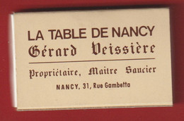 Boites D'allumettes .Restaurant . La Table De Nancy ;Gérard Veissiére - Boites D'allumettes