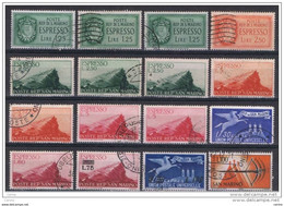 SAN  MARINO:  1943/46  ESPRESSI  -  INSIEME  16  VAL. US. -   SASS. 9//29 - Express Letter Stamps