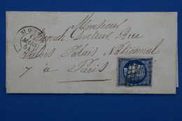 Z19  FRANCE BELLE LETTRE 1851 ST QUENTIN POUR  PARIS   +N 3    + AFFRANCH. INTERESSANT - 1849-1850 Ceres