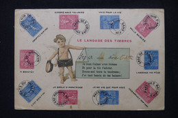 PHILATÉLIE - Carte Postale Représentant  Le Langage Des Timbres - L 104718 - Timbres (représentations)