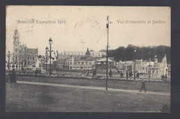 Bruxelles Exposition 1910 - Vue D'ensemble Et Jardins -  Postkaart - Feesten En Evenementen