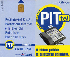 ITALY - CHIP CARD - PIT TEL POSTINTERTELPOWERED BY ATLANET - BATCH 1001 - NOT COMMON CARD - Special Uses