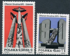 POLAND 1981 Monuments To Workers' Strike MNH / **.  Michel 2782-83 - Unused Stamps