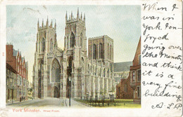 York Minster, West Front 1908 (Peacock Ser.-Undivided Back) Good Postmark- Tamworth-Marcophilie - York