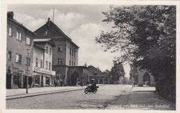 8553) BIRKENWERDER - Postamt Mit Blick Auf Den BAHNHOF - Altes MOTORRAD U. Geschäfte TOP ! - Birkenwerder