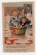 Carte Postale Illustrateur Mich Ces Coquins D'enfants Nous Jouons à L'arche De Noé Perroquet Salle De Bain Inondée CPA - Mich