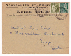 Lettre Sainte Maure De Touraine 1941 Indre Et Loire Louis Huet Nouvautés Et Confection Au Grand Magasin Troyes Aube - Lettres & Documents