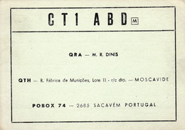 Postal  De Radio -amador-CT1 ABD  -SACAVEM -PORTUGAL - Radio