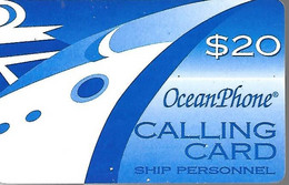 CARTE²-PREPAYEE-USA-20$-OCEAN PHONE-Reservé Marins-Ship Personnel-Exp 31/12/2001-Grattée-Plastic Epais-TBE/RARE - Bateaux