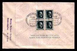 DR - Bl.7 - Mi.646 Mit Sonderstempel "Nationale Ausstellung BERLIN W 62 A" - Deisenhofen - 16.4.37 Auf Kuvert - Lettres & Documents