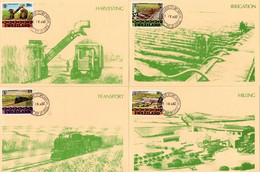 Swaziland - 1982 Sugar Industry Maxi Card Set # SG 408-411 - Swaziland (1968-...)