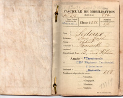 FASCICULE DE MOBILISATION -CLASSE 1881 - 115 EME REGIMENT TERRITORIAL D'INFANTERIE -MARSEILLE - Altri & Non Classificati