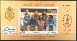 España, 1996, ESPAMER 96, Sevilla, Familia Real Española, Hojita, MNH** - Feuillets Souvenir