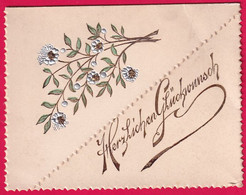 Delcampe - Prägekarte Aufklappbare Um Ca 1905, Herzlichen Glückwunsch - Autres & Non Classés