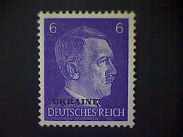 Russia, Scott #N45, Mint (*), 1941, Hitler Overprint Ukraine, 6pf, Purple - 1941-43 Bezetting: Duitsland