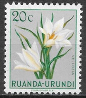 Ruanda-Urundi 1953. Scott #116 (MH) Vellozia, Flowers - Nuevos