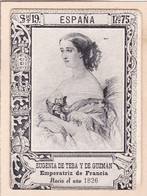 ESPAÑA. EUGENIA DE TEBA Y DE GUZMAN, EMPERATRIZ DE FRANCIA. S 19 Nº75, 1880's RARE VIGNETTE 3X4.3CM- LILHU - Beroemde Vrouwen