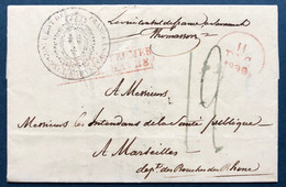 Etats Unis Lettre Précurseur De Savannah En 1829 Pour Marseille Par L'ambassade De France à Savannah + Pays D'outremer - …-1845 Vorphilatelie