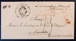 Etats Unis Lettre Précurseur De Savannah En 1828 Pour Marseille Par L'ambassade De France à Savannah + Pays D'outremer - …-1845 Prefilatelia