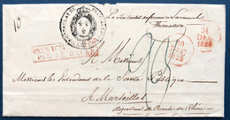 Etats Unis Lettre Précurseur De Savannah Dec 1828 Pour Marseille Par L'ambassade De France à Savannah + Pays D'outremer - …-1845 Prefilatelia