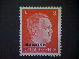 Russia, Scott #N46, Mint (*), 1941, Hitler Overprint Ukraine, 8pf, Red - 1941-43 Occupazione Tedesca