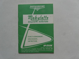 NOTICE - MOTOCONFORT - MOBYLETTE - BP ZOOM - Moto