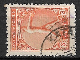 GREECE 1906 Cancellation ΚΑΤΑΚΩΛΟΝ  Type VI On 1906 2 Nd Olympic Games 3 L Orange Vl. 200 - Used Stamps