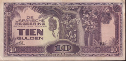 Netherlands Indies (1942) 10 Gulden SL Near Unc - Niederländisch-Indien