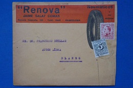 #2  ESPAGNE BELLE LETTRE 1931 POUR BLANES   +PUBLICITE + AFFRANCH. INTERESSANT - Cartas & Documentos
